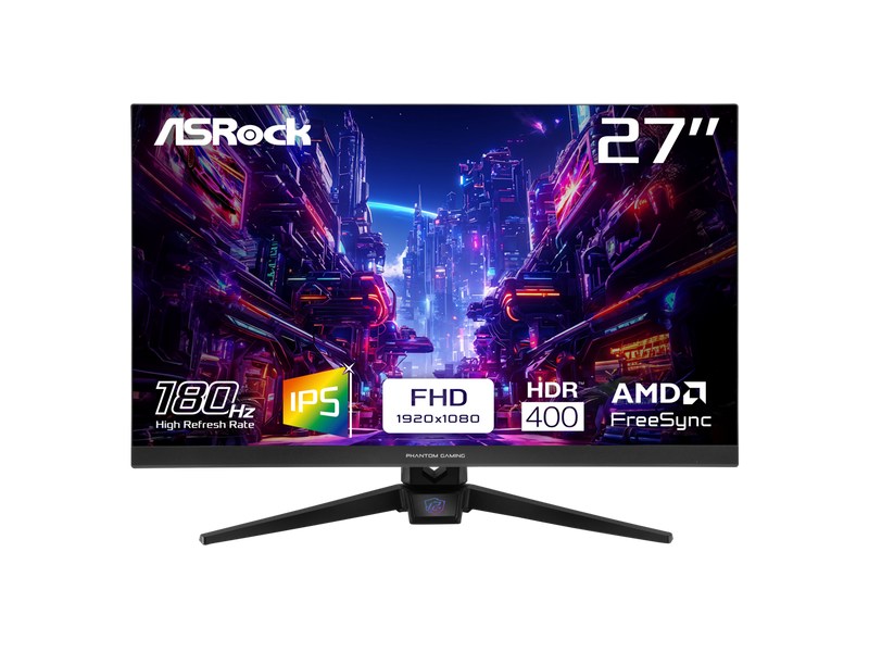 ASRock Phantom Gaming Monitor 27" 180 Hz IPS FHD FreeSync (AMD Adaptive Sync)