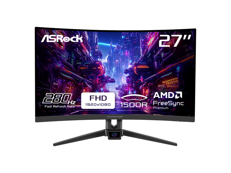 ASRock Phantom Gaming 27" 280 Hz VA FHD Gaming Monitor FreeSync Premium (AMD