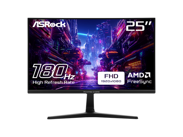 ASRock Phantom Gaming Monitor 24.5" 180 Hz IPS FHD FreeSync (AMD Adaptive Sync)