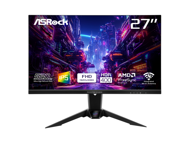 ASRock Phantom Gaming 27" 520 Hz IPS FHD Gaming Monitor FreeSync Premium (AMD