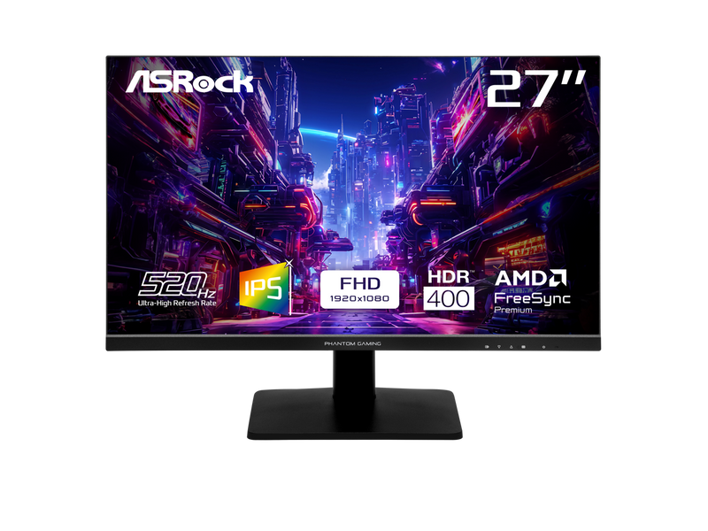 ASRock Phantom Gaming 27" 520 Hz IPS FHD Gaming Monitor FreeSync Premium (AMD