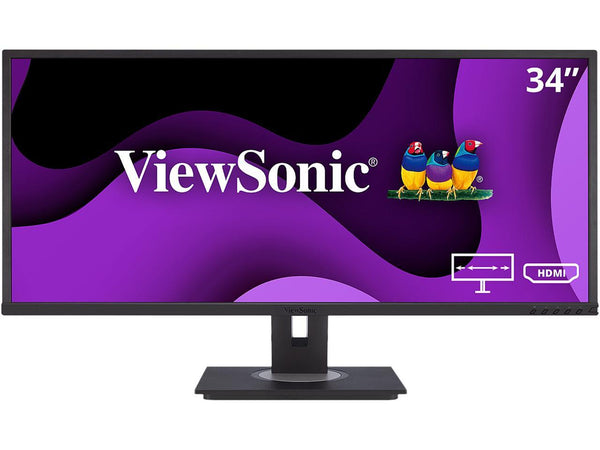 ViewSonic VG3448 34 Inch Ultra-Wide 21:9 WQHD Ergonomic Monitor with HDMI