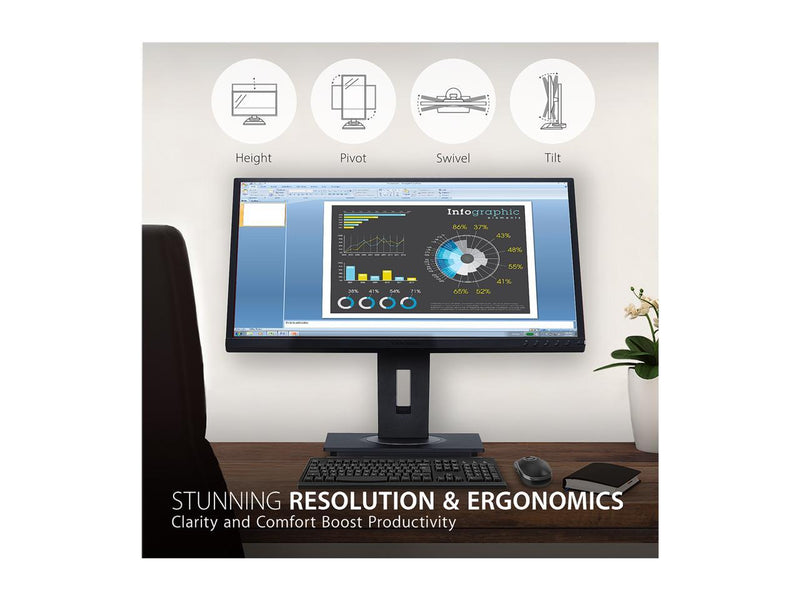 ViewSonic VG2448 24 Inch IPS 1080p Ergonomic Monitor with HDMI DisplayPort USB