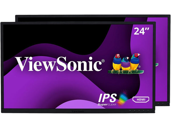 ViewSonic VG2448_H2 24 Inch Dual Pack Head-Only IPS 1080p Monitors with HDMI