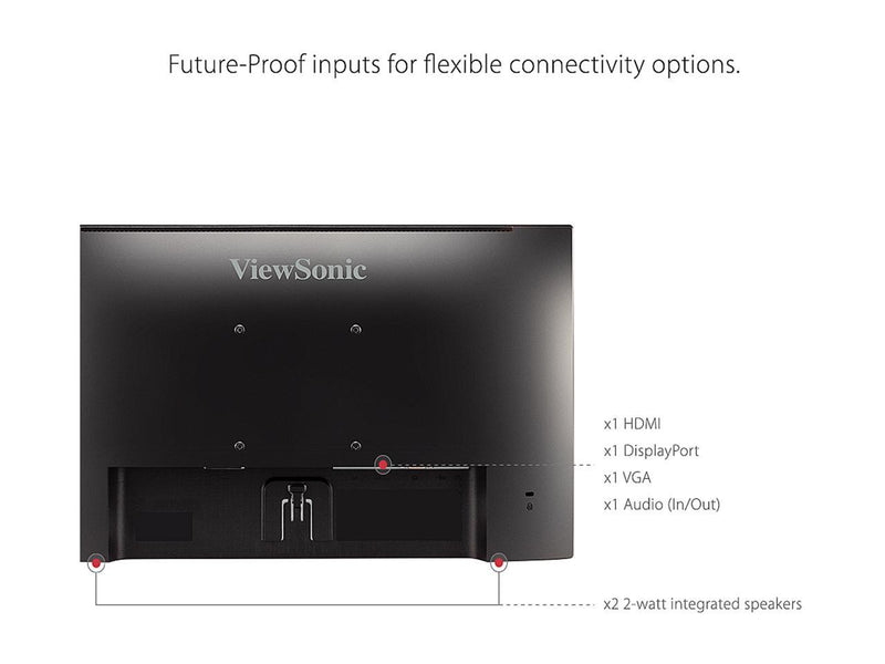 ViewSonic VA2256-MHD_H2 22 Inch Frameless Dual Pack Head-Only 1080p IPS Monitors