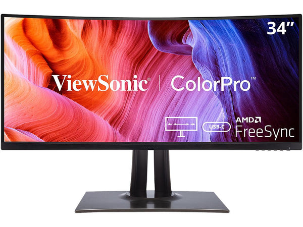 ViewSonic VP3481a 34 Inch Premium WQHD+ Curved Ultrawide Monitor with FreeSync,