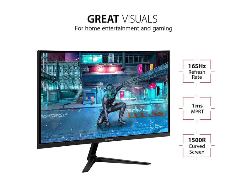 ViewSonic VX3218-PC-MHD 32 Inch Full HD 1080p 165Hz 1ms Curved Gaming Monitor