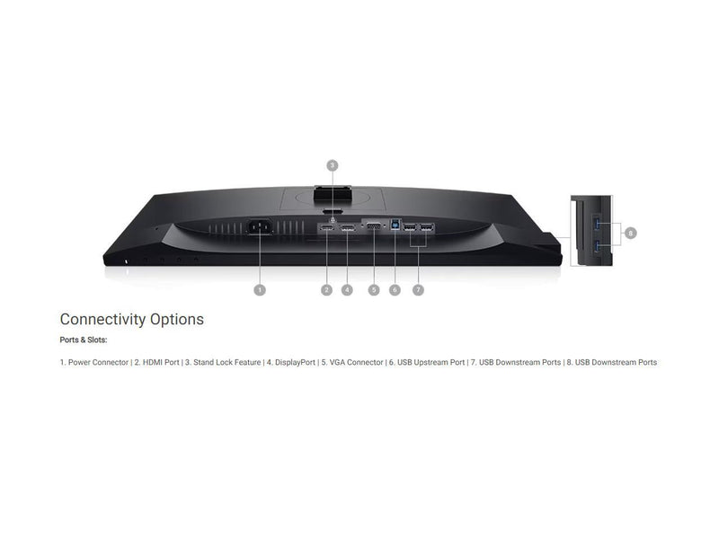 Dell P2219H 22" Full HD 1920 x 1080 60Hz DisplayPort HDMI VGA USB Hub