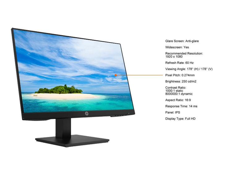 HP P24h G4 24" (23.8" Viewable) Full HD 1920 x 1080 IPS D-Sub, HDMI, DisplayPort