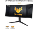 ASUS TUF Gaming 34 inch UltraWide QHD 2K 1440P 180Hz AMD FreeSync Premium Pro