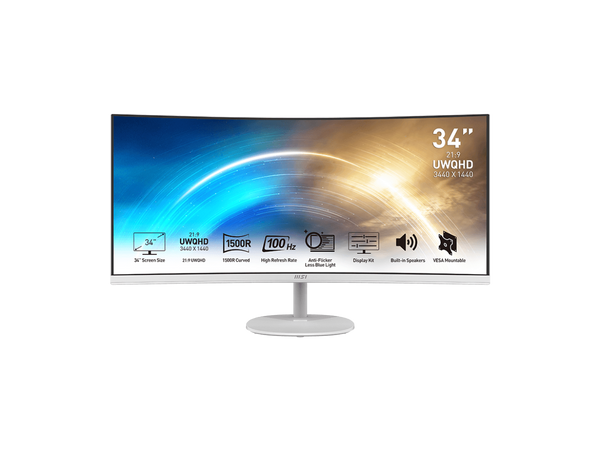 MSI Pro MP341CQW 34" UWQHD 3440 x 1440 (2K) 100 Hz 1ms (MPRT) / 4ms (GTG)