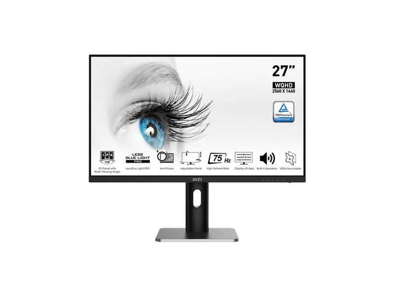 MSI 27" 75 Hz IPS QHD Monitor 1ms (MPRT) / 4ms (GTG) 2560 x 1440 (2K) Built-in