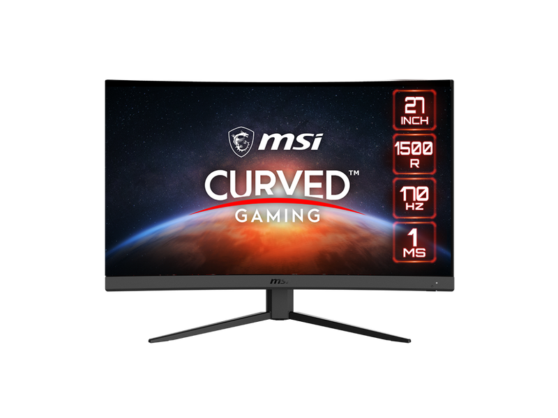 MSI G27CQ4 E2, 27" 1500R Curved Gaming Monitor, 2560x1440 (WQHD), VA, 170Hz,