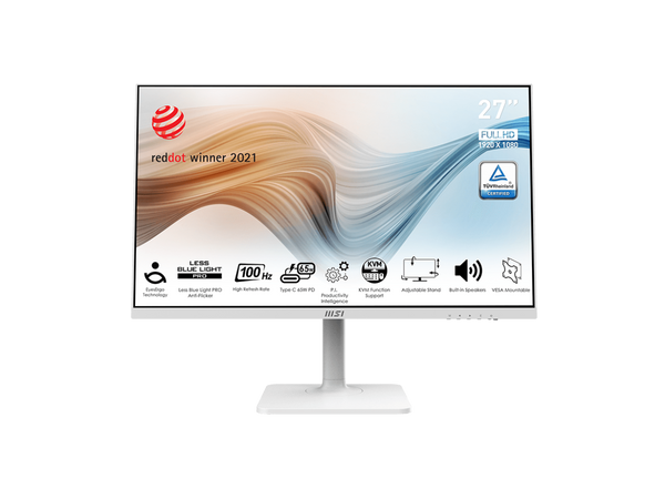 MSI Modern MD272XPW, 27", IPS, 1920 x 1080 (FHD), 100Hz, TUV Certified Eyesight