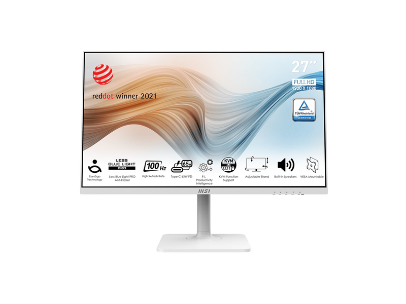 MSI Modern MD272XPW, 27", IPS, 1920 x 1080 (FHD), 100Hz, TUV Certified Eyesight