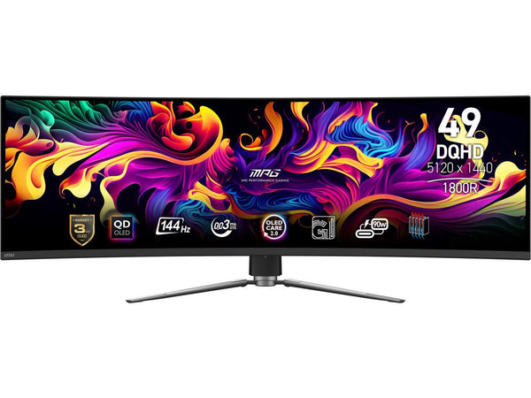 MSI MPG 491CQP QD-OLED 49" 32:9 Curved 1800R, QD-OLED Gaming Monitor, 144Hz