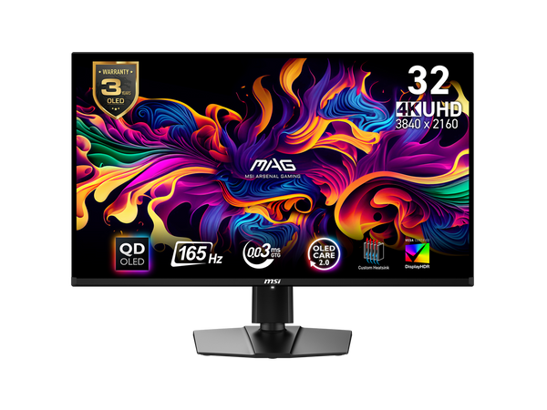 MSI 32" (31.5" Viewable) 165 Hz QD-OLED UHD Gaming Monitor FreeSync Premium Pro