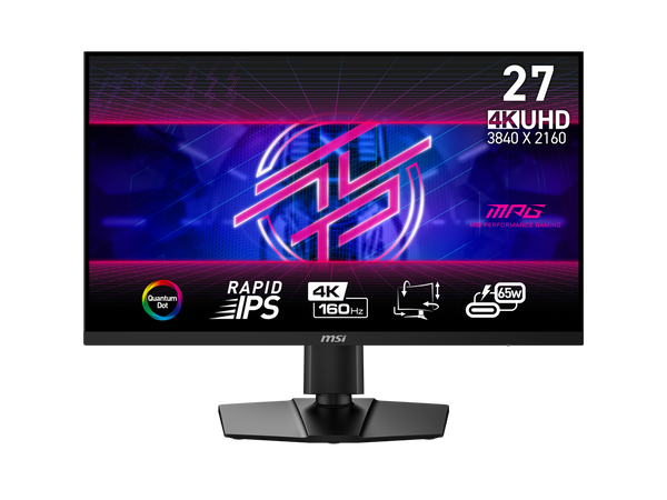 MSI 27" 160 Hz Rapid IPS with Quantum Dot Technology UHD Gaming Monitor 3840 x