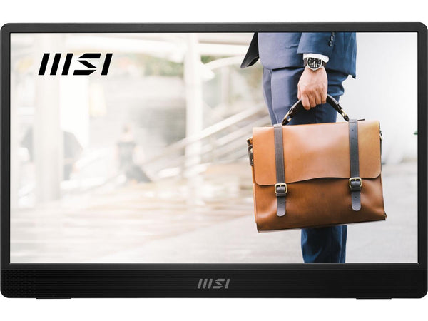 MSI Pro MP161 E2U Portable Monitor, 15.6" FHD IPS 1080p, USB Type-C, Mini-HDMI,