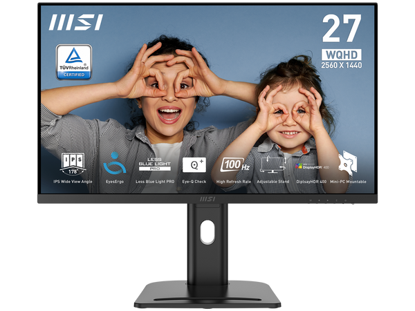 MSI PRO MP273QP E2 27" IPS 2560 x 1440 (QHD) Computer Monitor, 100Hz, Free-Sync,