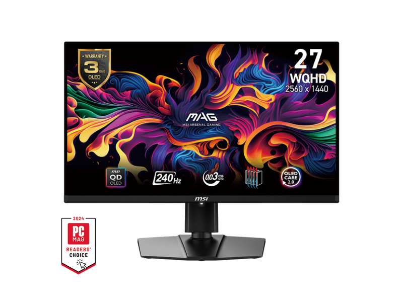 MSI 27" 240 Hz QD-OLED QHD Gaming Monitor 2560 x 1440 (2K) MAG 271QPX QD-OLED E2