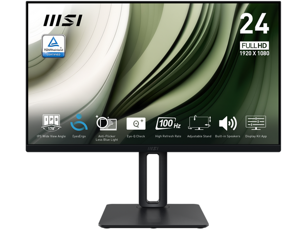 MSI PRO MP245PG, 24" IPS 1920 x 1080 (FHD) Computer Monitor, 100Hz,