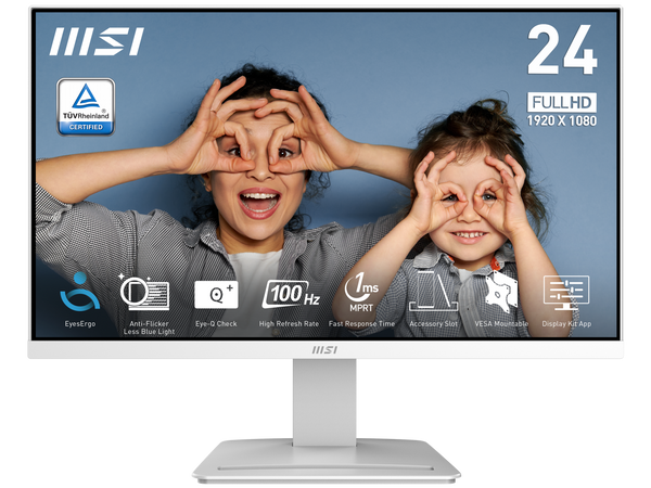 MSI PRO MP2412W 24" VA 1920 x 1080 (FHD) Computer Monitor, 100Hz, Free-Synch,