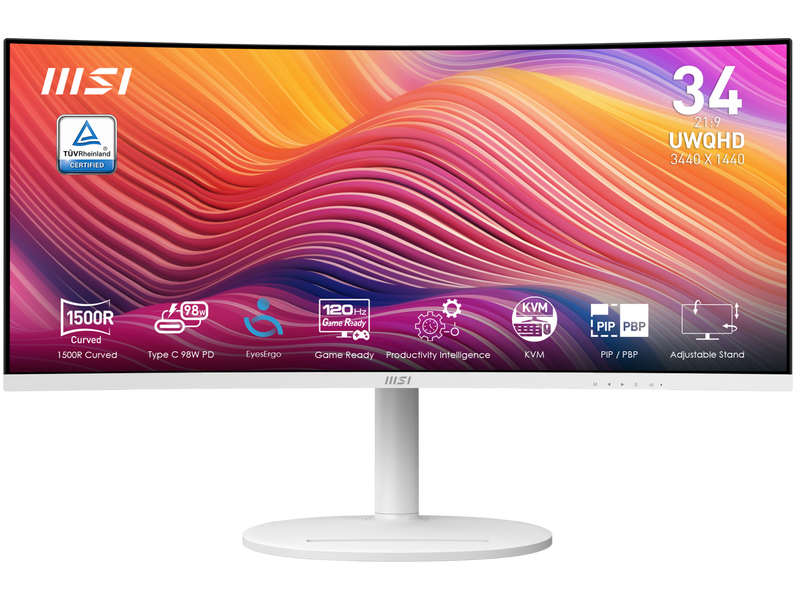 MSI 34" 120 Hz VA UWQHD Monitor 1ms (MPRT) / 4ms (GTG) Adaptive-Sync 3440 x 1440