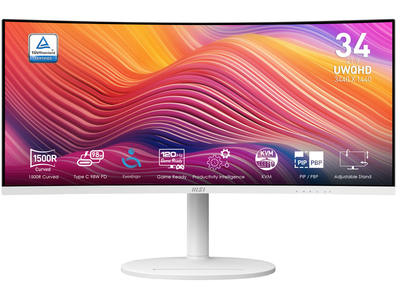 MSI 34" 120 Hz VA UWQHD Monitor 1ms (MPRT) / 4ms (GTG) Adaptive-Sync 3440 x 1440