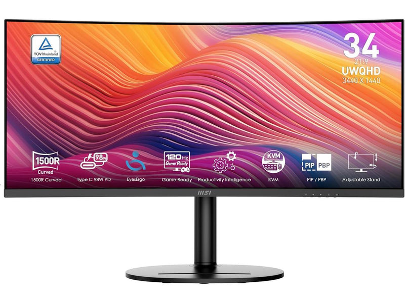 MSI 34" 120 Hz VA UWQHD Monitor 1ms (MPRT) / 4ms (GTG) Adaptive-Sync Adobe RGB /