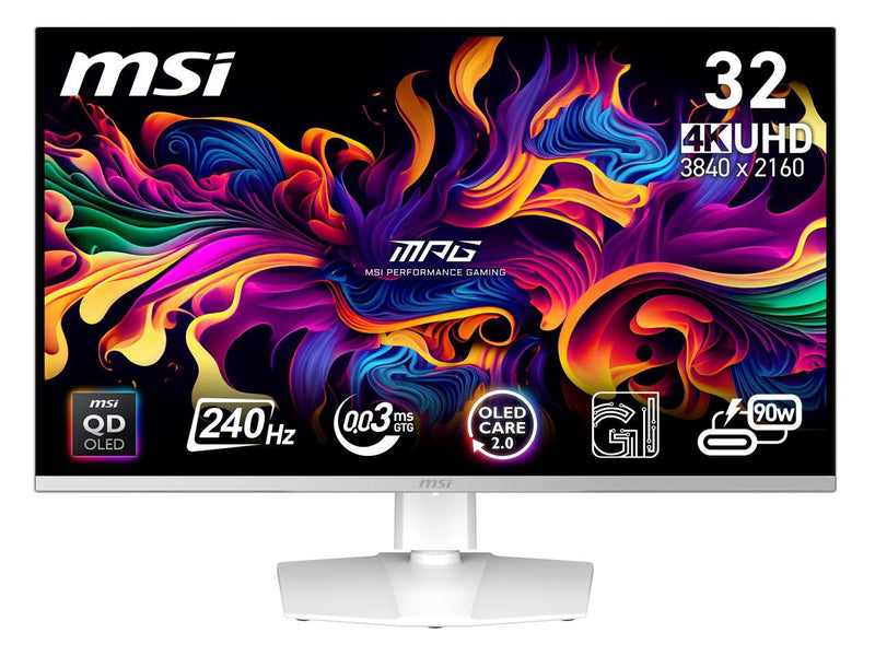 MSI 32" 240 Hz OLED UHD Gaming Monitor Adaptive Sync MPG 321URXW QD-OLED