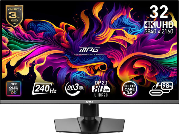 MSI 32" (31.5" Viewable) 240 Hz QD-OLED UHD Gaming Monitor FreeSync (AMD