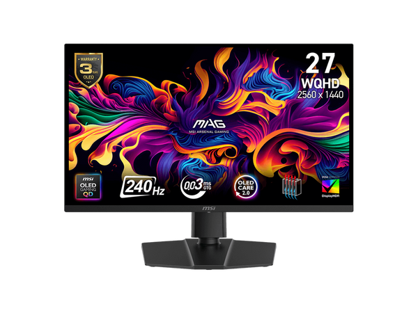 MSI 27" (26.5" Viewable) 240 Hz QD-OLED WQHD Gaming Monitor AMD Adaptive Sync