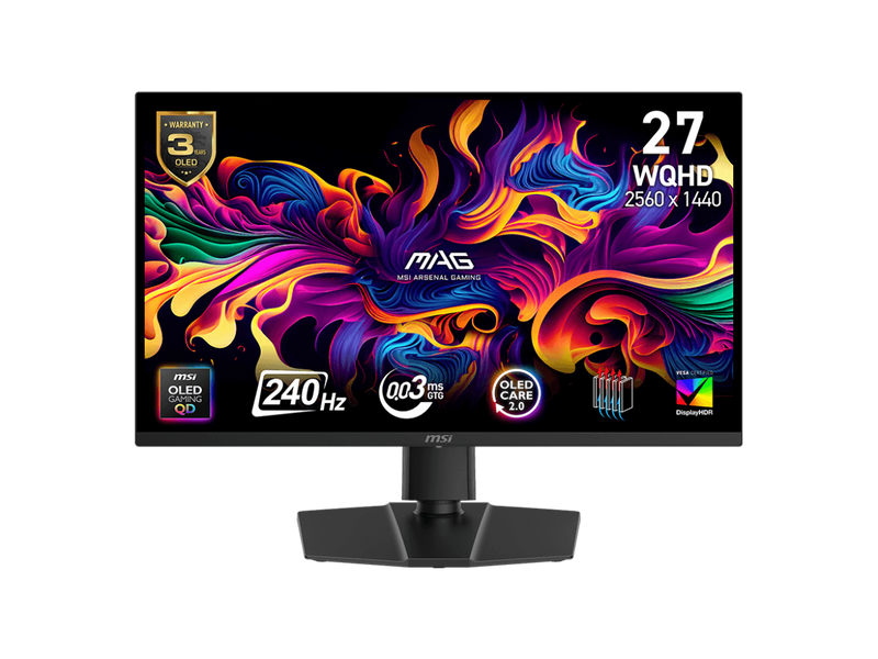MSI 27" (26.5" Viewable) 240 Hz QD-OLED WQHD Gaming Monitor AMD Adaptive Sync