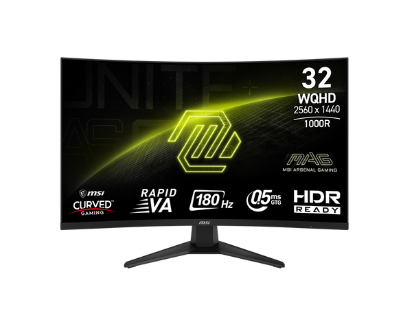 MSI 31.5" 180 Hz Rapid VA QHD Gaming Monitor AMD Adaptive Sync 91% ADOBE RGB /