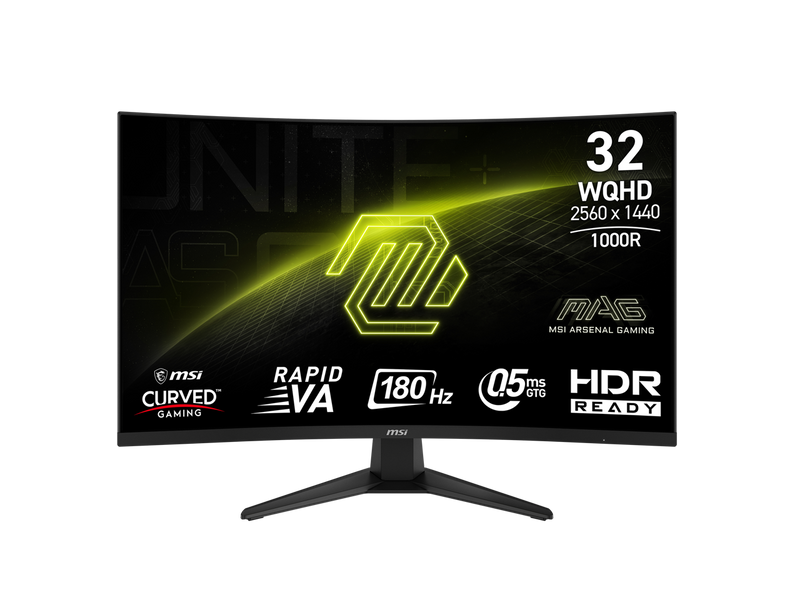 MSI 31.5" 180 Hz Rapid VA QHD Gaming Monitor AMD Adaptive Sync 91% ADOBE RGB /