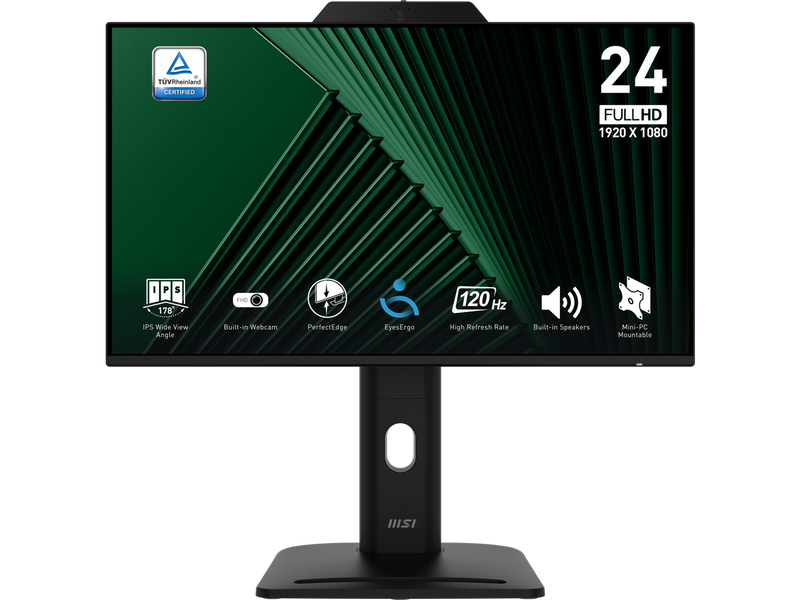 MSI PRO MP242PMG, 24-inch IPS 1920 x 1080 (FHD) Computer Monitor, 120Hz, Webcam,