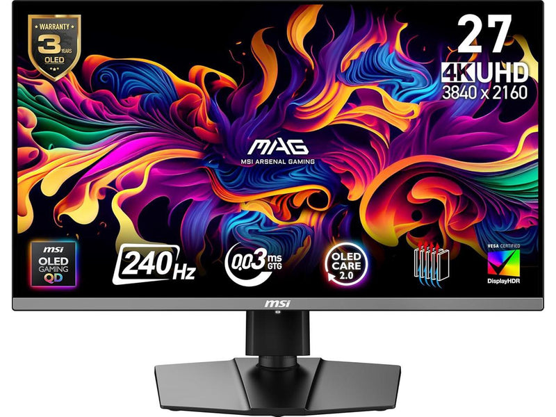 MSI MAG 272UP QD-OLED X24 26.5" QD-OLED UHD 240Hz Gaming Monitor – 4K, 0.03ms,