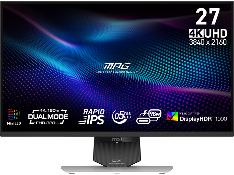 MSI MPG 274URDFW E16M 27" Gaming Monitor – 4K UHD 160Hz / FHD 320Hz, Mini-LED,