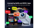 WOLFANG 4K Mini Projector, Built-in Apps/Official Netflix, 26000 Lumen WiFi 6