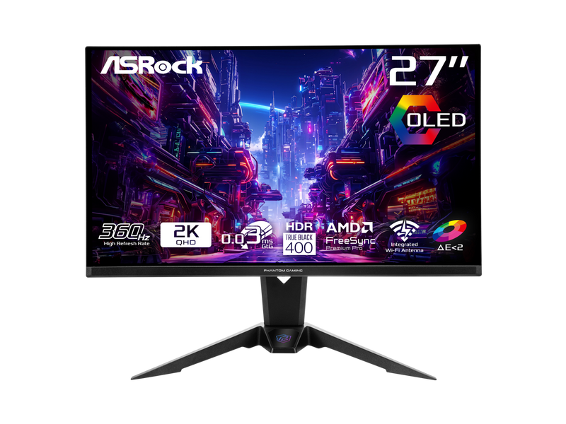 ASRock Phantom Gaming Monitor 27" 360Hz 0.03ms QD-OLED QHD 2560 x 1440 (2K), AMD