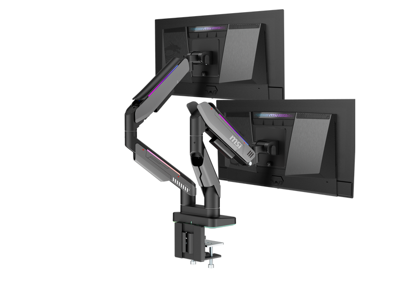 MSI MPG MT201DR V2 - Premium RGB Dual Monitor Stand Arms, 17-35" Support, VESA