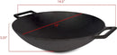 Jim Beam 12'' Pre Seasoned Heavy Duty Construction Cast Iron Grilling Wok BLACK - Like New