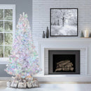 NATIONAL TREE COMPANY 7.5 FT. PRE-LIT CHRISTMAS CRYSTAL PINE - SILVER METALLIC - Like New