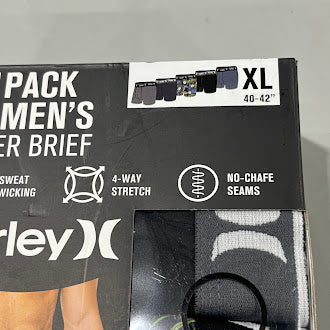 HURLEY 5 PACK MEN'S BOXER BRIEFS - SIZE: MEN XL - Brand New