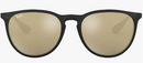 Ray-Ban Women's RB4171F-601/5A-57-18 AF Erika Sunglasses Black LENSES Gold - Like New