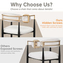 MORDEN FORT MODERN BOUCLE DINING CHAIR, WHITE ARMCHAIR SET OF 2 - WHITE - Brand New