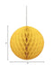GENERIC 8IN/20CM HONEYCOMB PAPER BALL WITH RIBBONS - YELLOW - Like New
