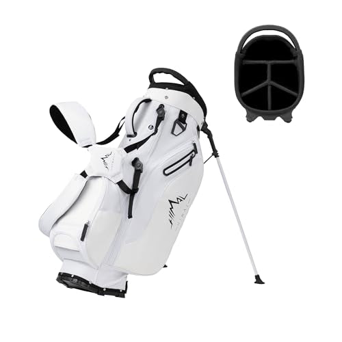 UNIHIMAL LIGHTWEIGHT GOLF STAND BAG WITH 5 WAY DIVIDERS 5GOLFSTANDBAG WHITE - Like New