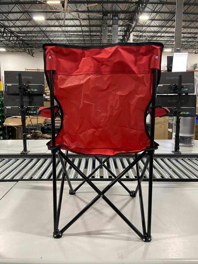 TREK OUTDOOR LIVING SOLUTIONS HEAVY DUTY FOLDABLE CAMPING CHAIR - RED - Brand New